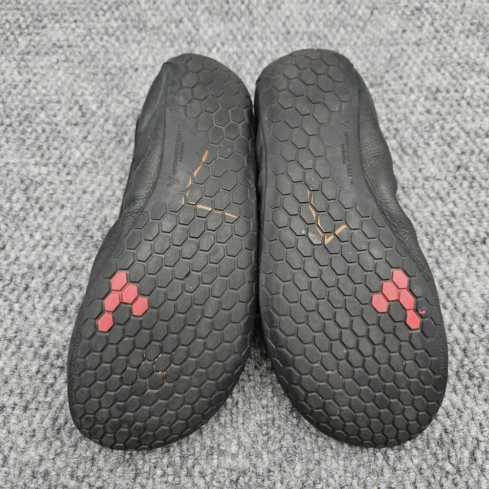 Vivobarefoot Womens 40L Black Ballet Flat Jing Minimalist Barefoot Leather Shoes